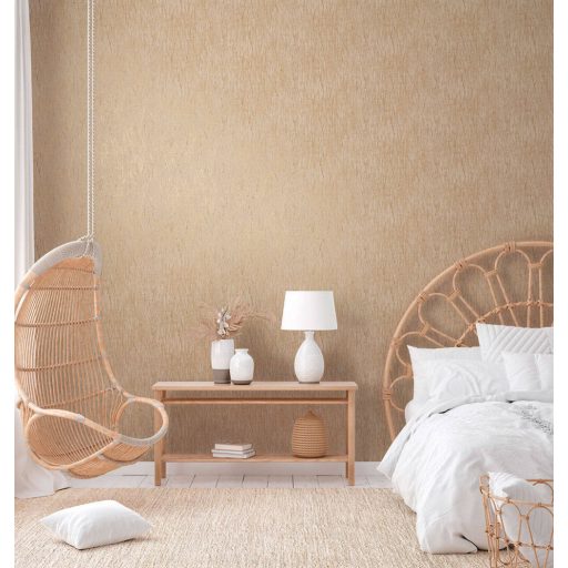 Karcolt hatású grafikai struktúrminta barna tónus réz fémes hatás tapéta