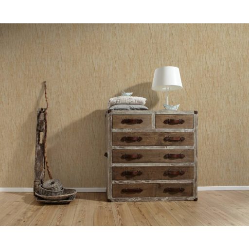 Karcolt hatású grafikai struktúrminta barna tónus réz fémes hatás tapéta