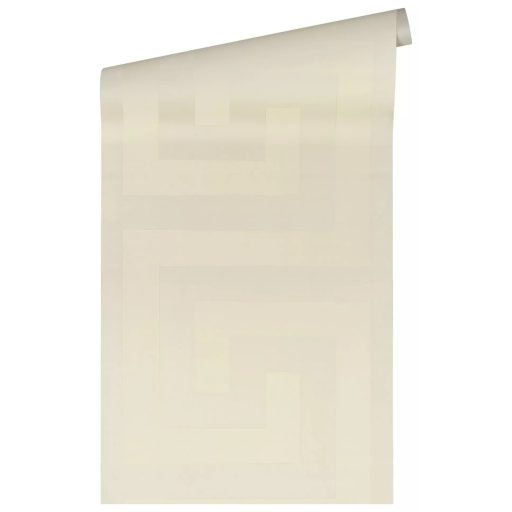 Kifinomult absztrakt geometriai minta különleges relief hatású felülettel lágy bézs törtfehér és krémszín tónus tapéta