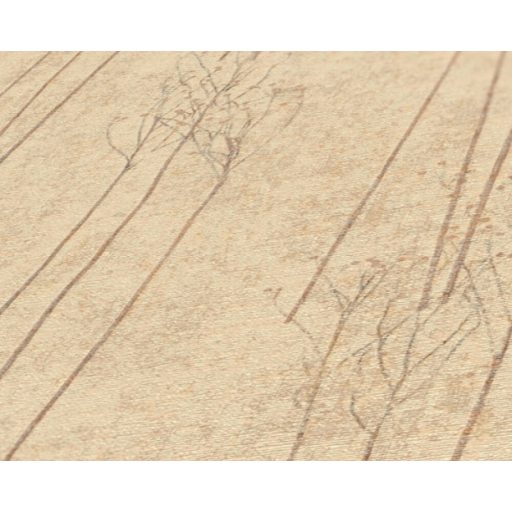 Skandináv stílusú hosszúszárú stilizált réti (pampa)füvek bézs és barna tónus tapéta