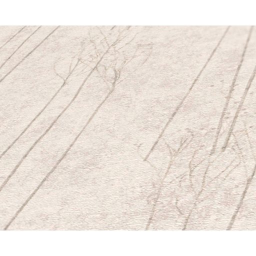 Skandináv stílusú hosszúszárú stilizált réti (pampa)füvek krémszürke bézs és szürkésbézs tónus tapéta