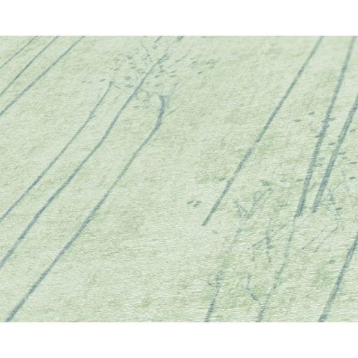 Skandináv stílusú hosszúszárú stilizált réti (pampa)füvek világoszöld és zöld tónus tapéta