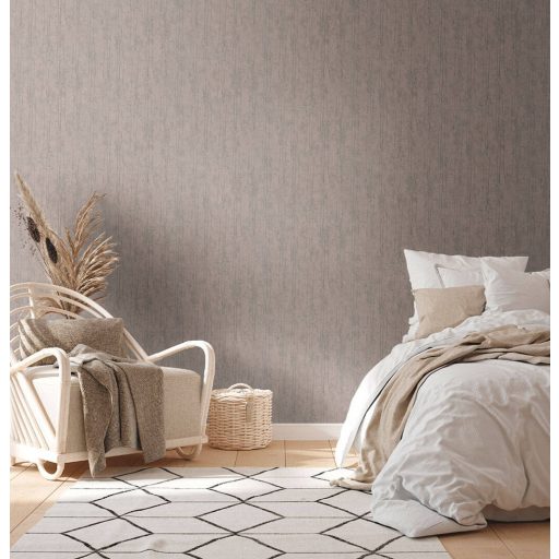 Skandináv stílusú hosszúszárú stilizált réti (pampa)füvek szürkésbarna és sötétszürke tónus tapéta