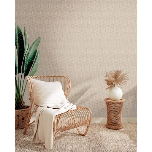 Kis hatszög - csillag motívum krém bézs és barna tónus tapéta