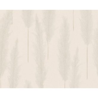   Harmonikusan elrendezett ezüstös pampafű minta törtfehér világosszürke és szürke tónus ezüstfehér finom fény tapéta