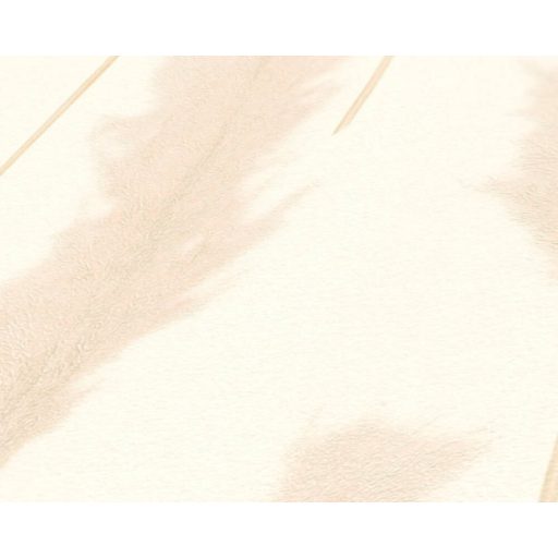 Harmonikusan elrendezett ezüstös pampafű minta krémfehér bézs és halvány rózsaszín tónus bézsarany finom fény tapéta