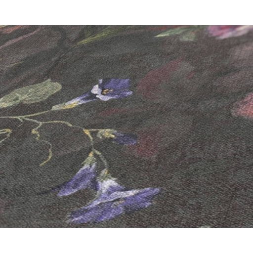 A festő ecsetje már pihen - Művészi Vintage virágábrázolás fekete fehér zöld lila és rózsaszín tónus tapéta