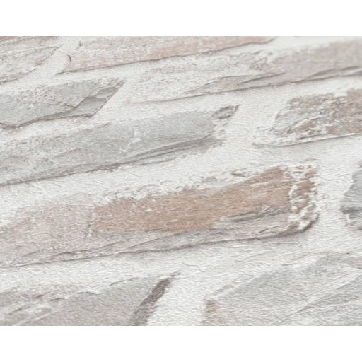 Természetes téglafal már a fenntarthatóság jegyében fehér szürke bézs és barna tónus tapéta