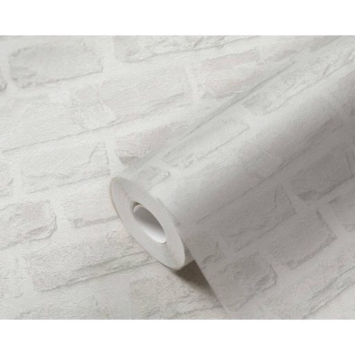 Természetes téglafal már a fenntarthatóság jegyében fehér szürke/világosszürke tónus tapéta