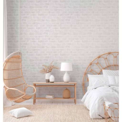 Természetes téglafal már a fenntarthatóság jegyében fehér szürke/világosszürke tónus tapéta