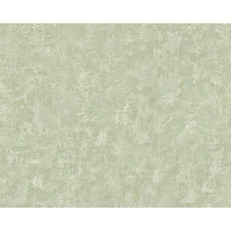 Kopott beton/vakolat hatású minta friss zöld és krémfehér tónus tapéta