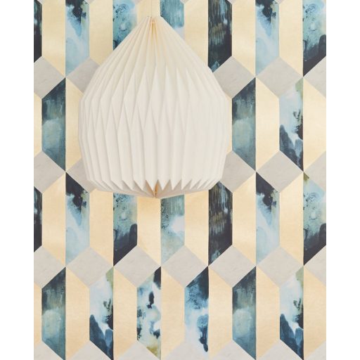 Eijffinger ENSO 386503  modern geometrikus 3D márvány kék arany szürke türkiz fémes hatás tapéta