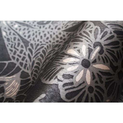 Eijffinger ENSO 386511  rusztikus virágok növények bézs fekete szürke csillogó fémes fény tapéta