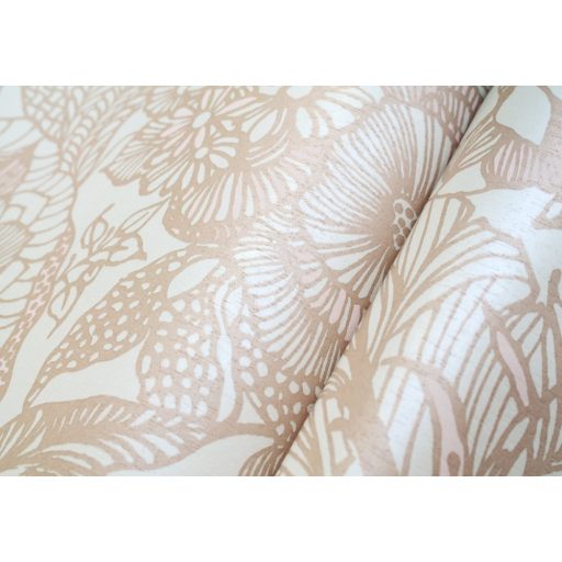 Eijffinger ENSO 386514  rusztikus virágok növények ecru pink terra csillogó fémes fény tapéta