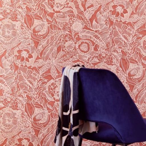 Eijffinger ENSO 386515  rusztikus virágok növények bézs pink piros csillogó fémes fény tapéta