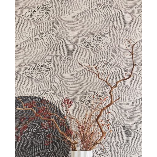 Eijffinger ENSO 386531 absztrakt natur fodrozódó hullámok gyöngyházfényű bézs fekete tapéta