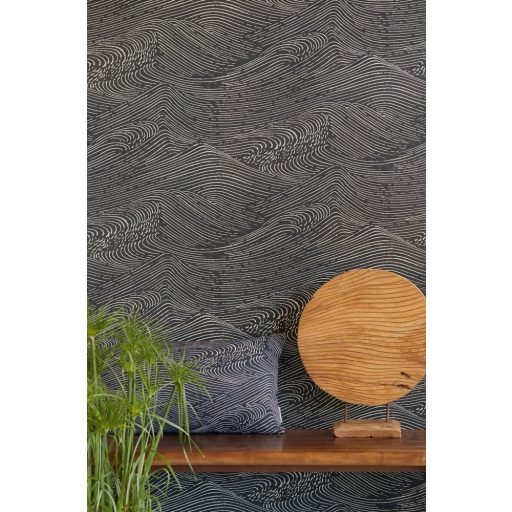 Eijffinger ENSO 386532 absztrakt natur fodrozódó hullámok fekete fehér tapéta