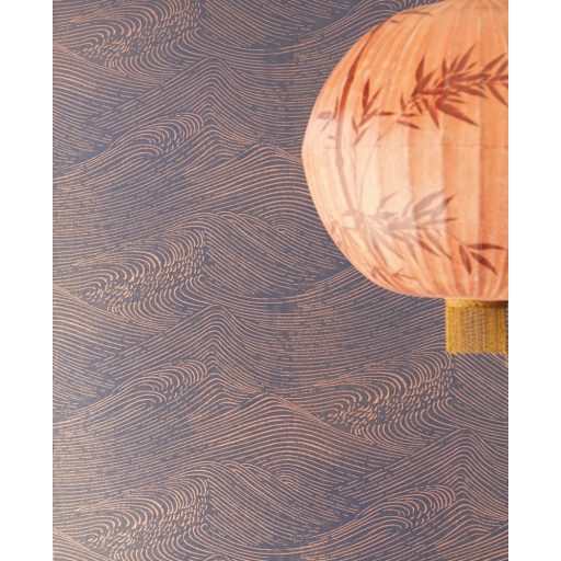 Eijffinger ENSO 386533 absztrakt natur fodrozódó hullámok sötétkék rézszín tapéta