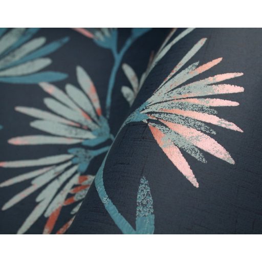 Eijffinger ENSO 386542 natur botanikus virágos mélykék fémes korallszín világoskék bézs tapéta