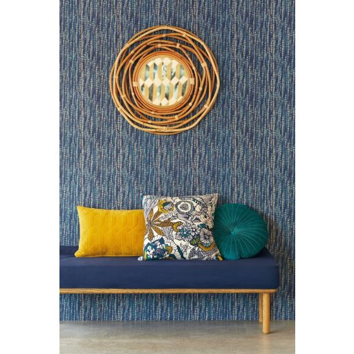 Eijffinger ENSO 386573  modern natur pontok-csillogó esőzuhany mélykék fémes pezsgő és türkiz tapéta