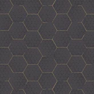   Eijffinger Enso 386581 Geometrikus méhsejt minta fekete arany tapéta