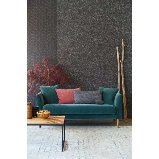 Eijffinger Enso 386581 Geometrikus méhsejt minta fekete arany tapéta