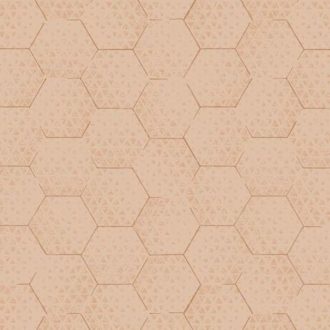   Eijffinger Enso 386583 Geometrikus méhsejt minta korall és narancs árnyalatok rézszín tapéta