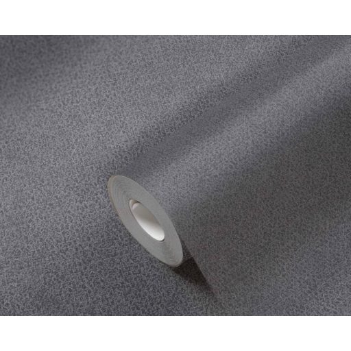 Diszkrét struktúrájú monokróm vászon megjelenítés sötétszürke/antracit és ezüst tónus fimom csillogás tapéta