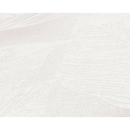 Nagyméretű levelek grafikus illusztrációja textil háttéren fehér és szürke tónus tapéta