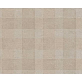   Rusztikus stílusú kockás minta textil háttéren barna és szürkésbarna tónus tapéta