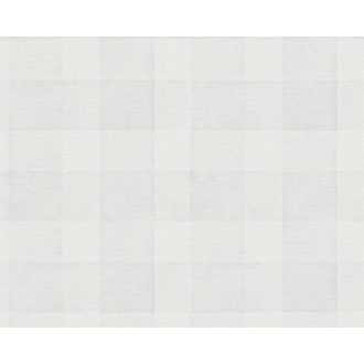   Rusztikus stílusú kockás minta textil háttéren törtfehér világosszürke és szürke tónus tapéta