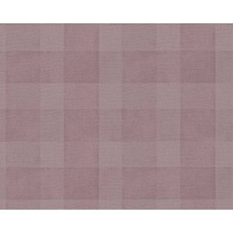   Rusztikus stílusú kockás minta textil háttéren mályva árnyalatok tapéta