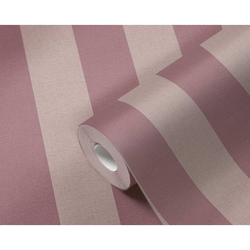 Skandináv stílusú blokkcsíkos minta textil háttéren bézs és mályva tónus tapéta