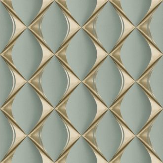   A mélység ura - grafikus extrém 3D minta zöld/szürkészöld bézs arany enyhe fény tapéta