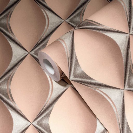 A mélység ura - grafikus extrém 3D minta antik rózsaszín szürke fekete ezüst enyhe fény tapéta