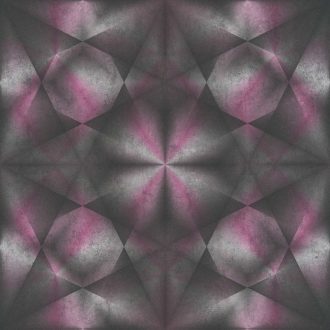   A város hangulata - Geometrikus 3D minta szürke fekete pink ezüst enyhe fény tapéta