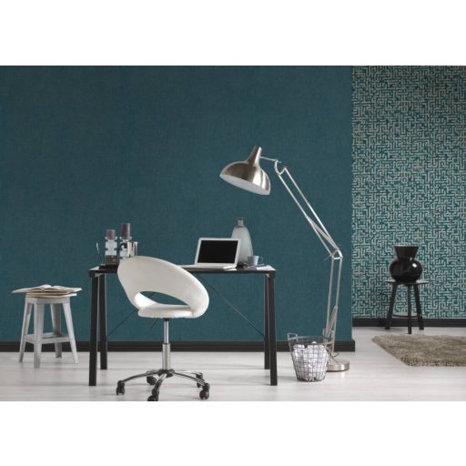 Struktur design arany vonalakkal (szálakkal) petrol/zöldeskék tónusok enyhe fény tapéta