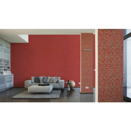 Struktur design arany vonalakkal (szálakkal) piros tónus enyhe fény tapéta