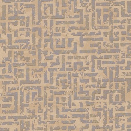 Geometrikus labirintusminta barna tónus arany és ezüst csillogó-csillámló mintafelület
