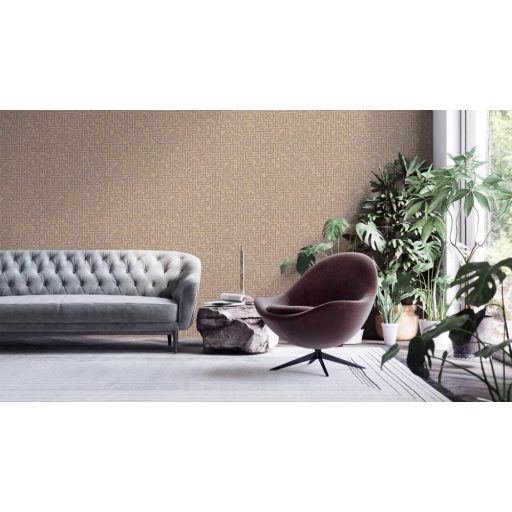 Geometrikus labirintusminta barna tónus arany és ezüst csillogó-csillámló mintafelület