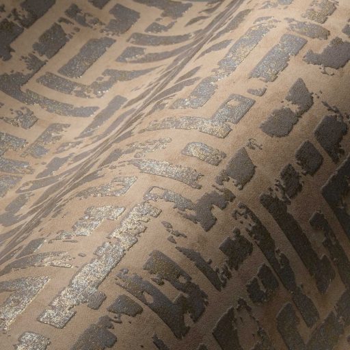 Geometrikus labirintusminta barna tónus arany és ezüst csillogó-csillámló mintafelület