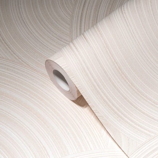 Egymást metsző koncentrikus óriás körök geometrikus minta rózsaszín ezüst enyhe fény tapéta