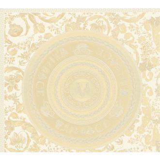   Luxus és a modernitás kavalkádja! Extravagáns körkörös mintázatú motívum krém bézs és arany tónus tapéta
