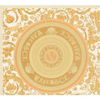   Luxus és a modernitás kavalkádja! Extravagáns körkörös mintázatú motívum krém óarany és fénylő bézs tónus tapéta