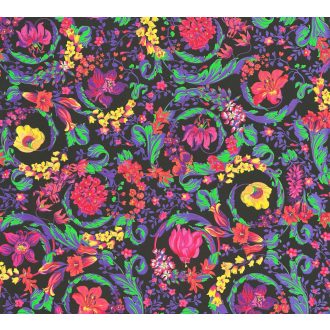   Trópusi paradicsom és egy mexikói fieszta tűzijátéka extrém virág és színorgiában fekete fuchsia narancs sárga smaragd...tónus tapéta