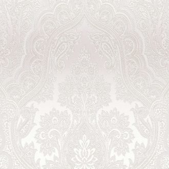   Nagyformátumú damaszt barokk díszítőminta világosszürke és szürke tónusok ezüst csillámló hatás tapéta