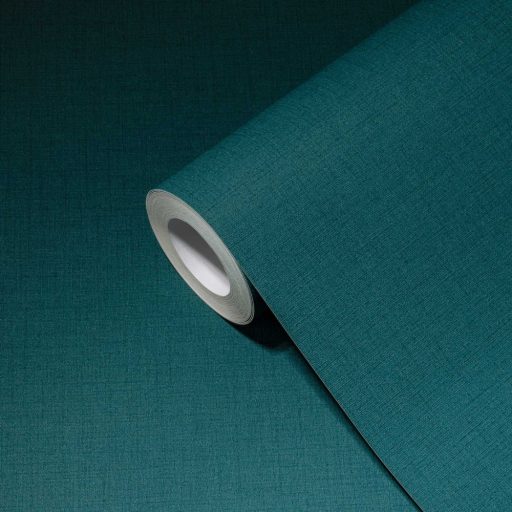Egyszínű textil design sötétkék/petrol tónus tapéta