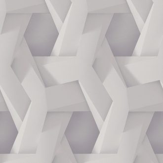   Mélységérzet felsőfokon - Háromdimenziós absztrakt geometrikus minta fehér és szürke tónus tapéta