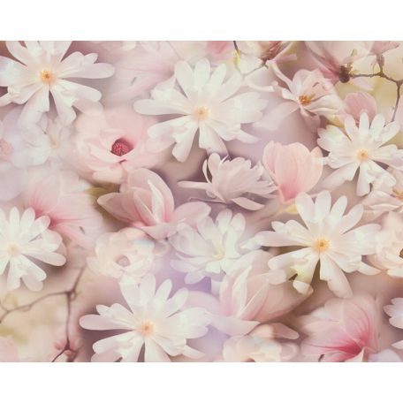 As-Creation PintWalls 38722-2 Natur Virágos álomszép akvarell festésű virágok rózsaszín lila sárga fehér tapéta