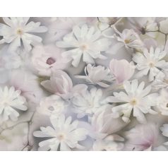   As-Creation PintWalls 38722-3 Natur Virágos álomszép akvarell festésű virágok fehér kék lila szürke zöld tapéta